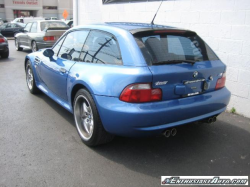 2002 BMW M Coupe in Estoril Blue Metallic over Estoril Blue & Black Nappa - Rear 3/4