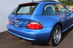 2002 BMW M Coupe in Estoril Blue Metallic over Estoril Blue & Black Nappa - Back Detail