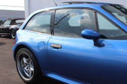 2002 BMW M Coupe in Estoril Blue Metallic over Estoril Blue & Black Nappa - Side Detail